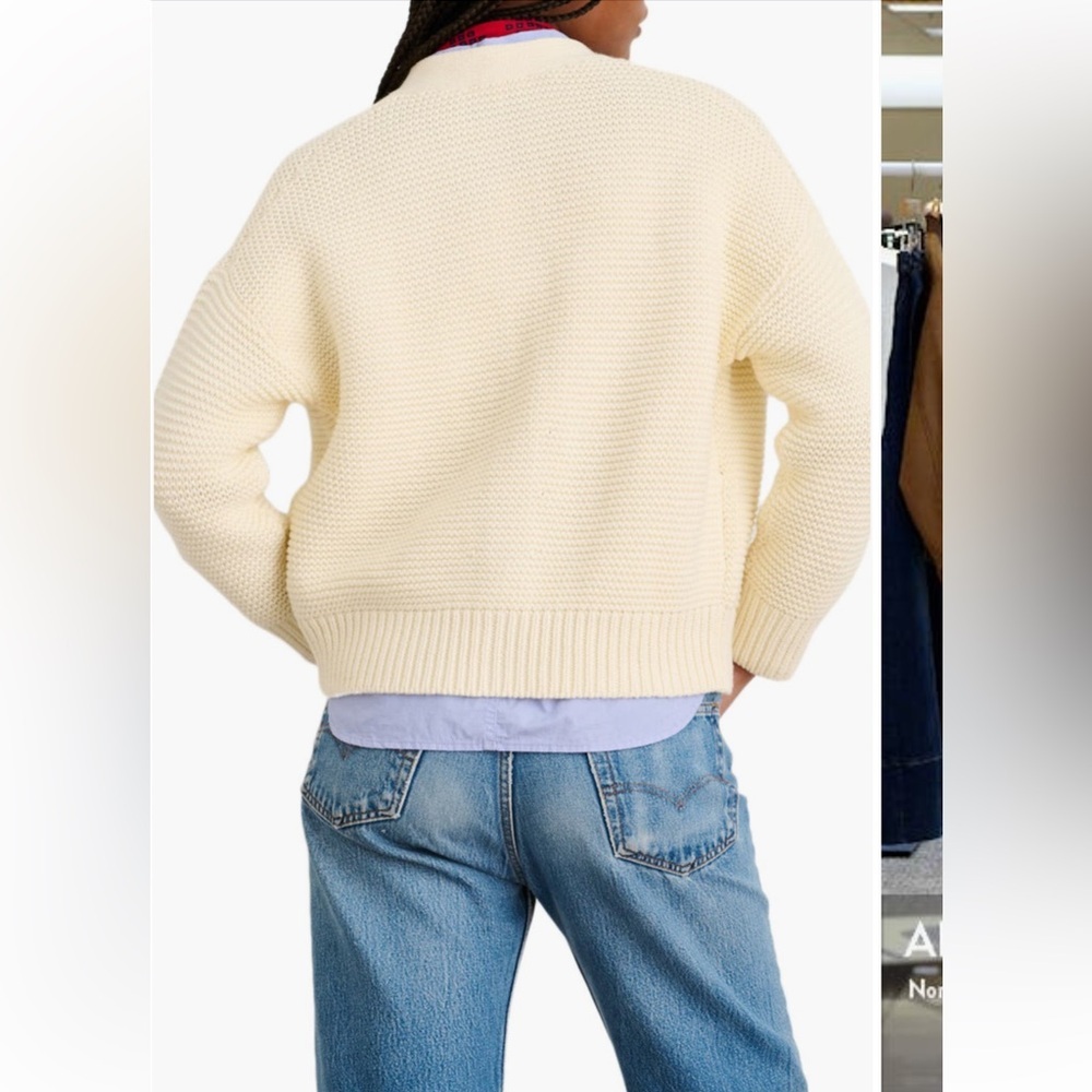 Alex Mill Women’s Button-Front Cardigan Sweater Cream Knit Size Small - Picture 5 of 15
